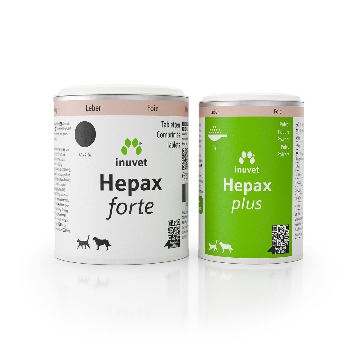 Hepax forte Tablette 30 Stück and 60 Stück, plus Pulver 175g and 75g variants
